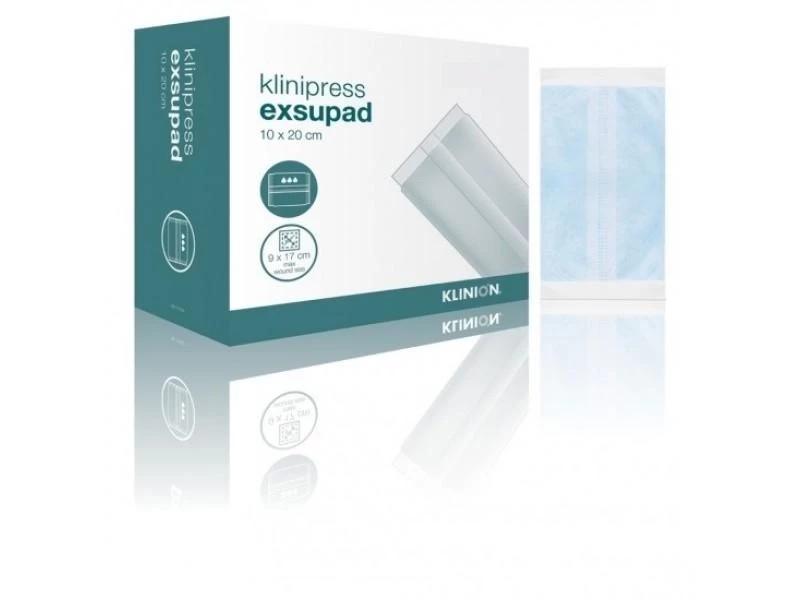 Klinion Exsupad Schwer Absorbierender Wundverband Unsteril 10x20cm (25 Stück) 1 Klinion Exsupad Schwer Absorbierender Wundverband Unsteril 10x20cm (25 Stück)