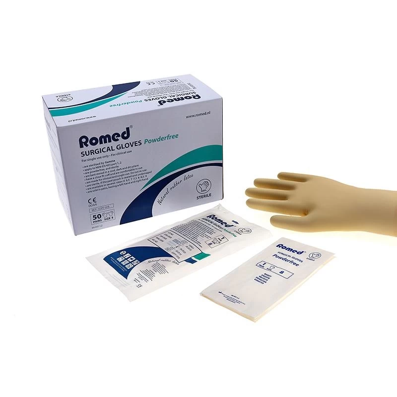 Romed OP-Handschuhe Aus Latex Puderfrei Steril Verpackt 1 Romed OP-Handschuhe Aus Latex Puderfrei Steril Verpackt