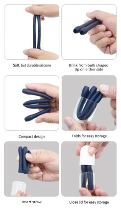 TravelStraw Faltbarer Silikon-Trinkhalm -Medizinische Versorgung travelstraw faltbarer silikon trinkhalm 3